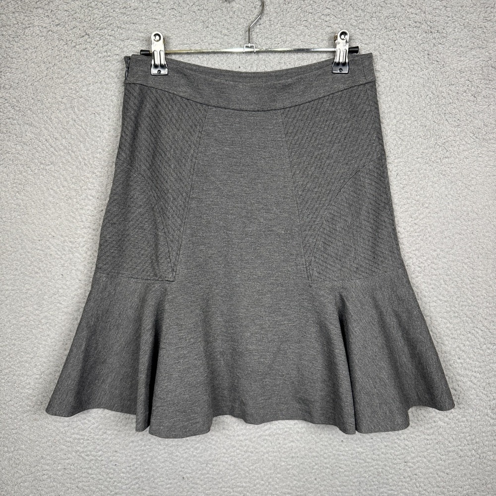 Diane von Furstenburg Skirt Womens 2 Gray Carlita Flared Trumpet Preppy Tennis - Picture 2 of 13